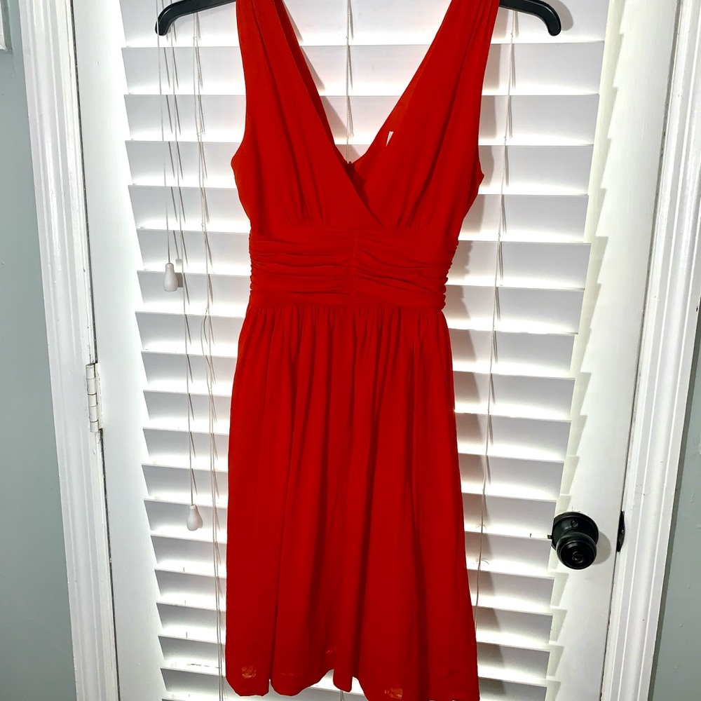 Trina Turk Brick Red V-Neck Dress